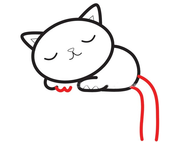 熟睡的小猫咪简笔画图片怎么画