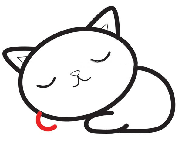 熟睡的小猫咪简笔画图片怎么画