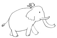 可爱大象简笔画图片 大象怎么画