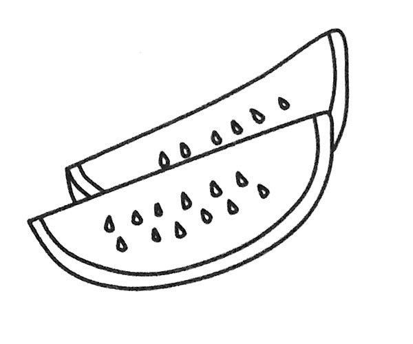 西瓜水果简笔画图片 西瓜怎么画