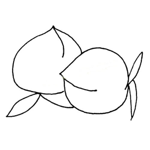 两颗桃子简笔画图片 两颗桃子怎么画