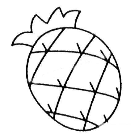 菠萝简笔画图片怎么画