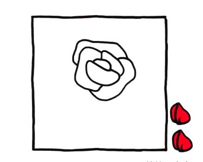 红色玫瑰花简笔画图片图片