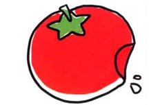 红色番茄简笔画图片 番茄怎么画