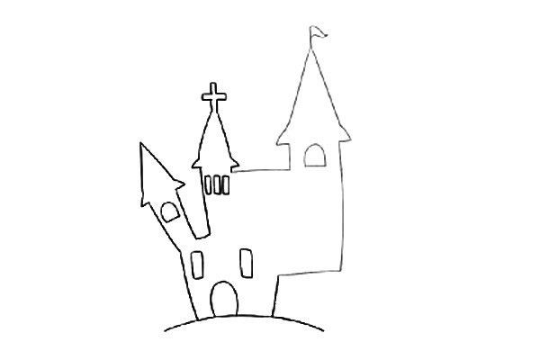 万圣节教堂简笔画图片 万圣节教堂怎么画