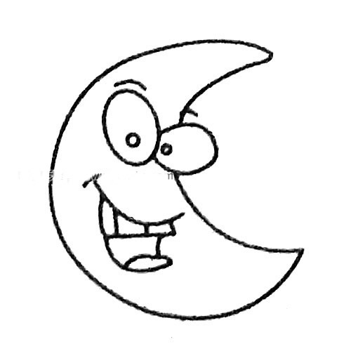 卡通月亮简笔画图片 卡通月亮怎么画