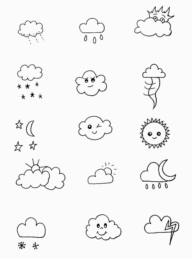 各种天气简笔画图片 各种天气怎么画