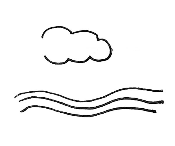 儿童学画海浪简笔画步骤教程