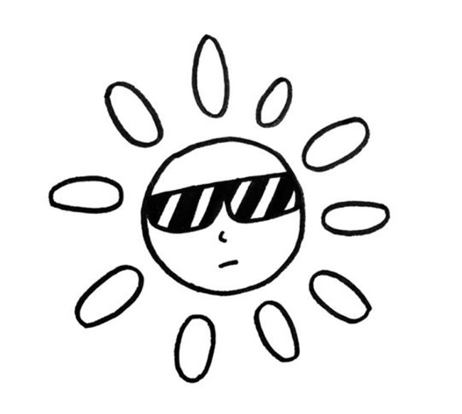 卡通太阳的简笔画图片 卡通太阳怎么画