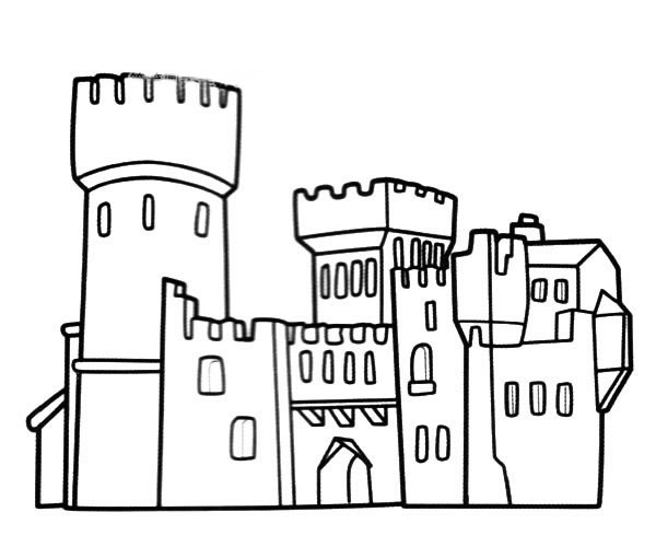 国王的城堡简笔画图片 城堡怎么画