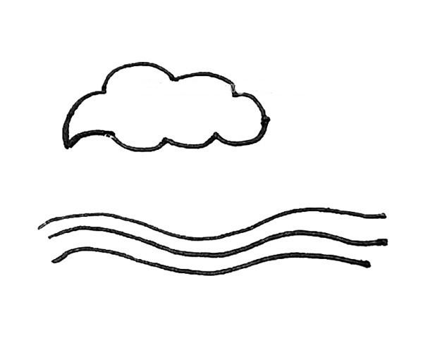 儿童学画海浪简笔画步骤教程