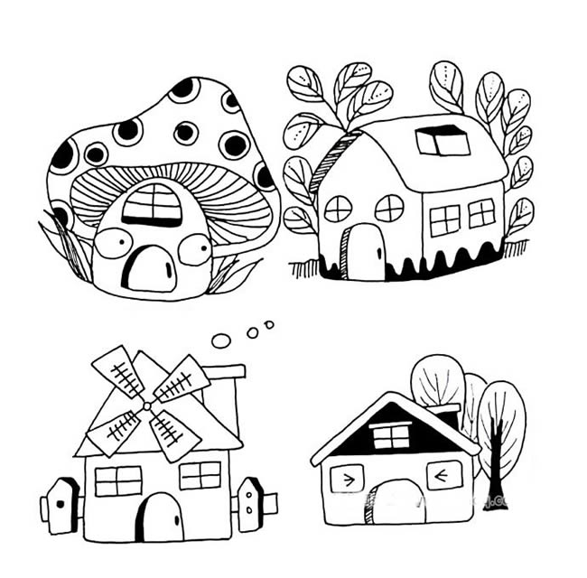 12款漂亮的卡通房子简笔画怎么画