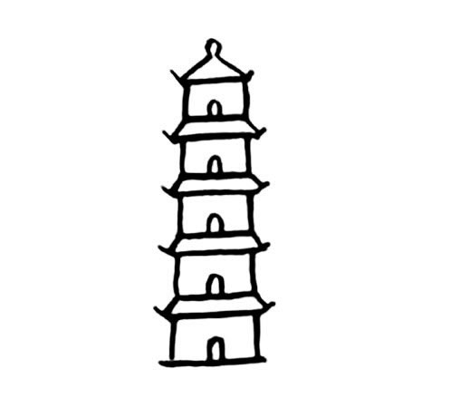 中国古塔的简笔画图片 古塔怎么画