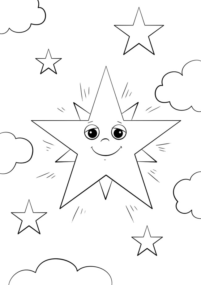 卡通可爱星星简笔画图片 星星怎么画