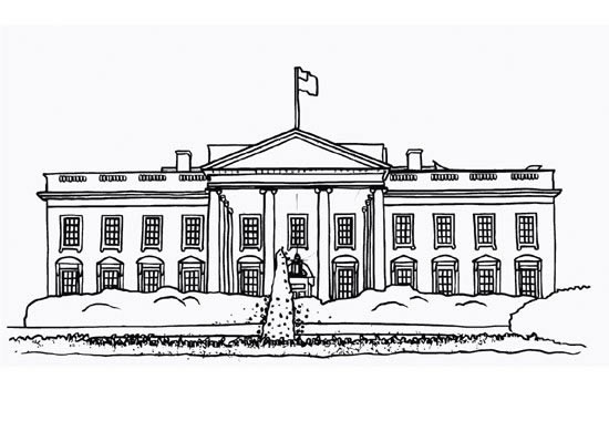 美国白宫简笔画图片 美国白宫怎么画