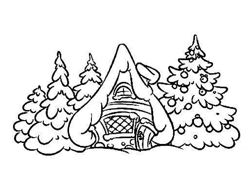 积雪的房子简笔画图片 积雪的房子怎么画