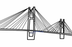 斜拉桥简笔画图片 斜拉桥怎么画