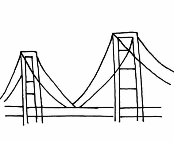 斜拉桥简笔画图片 斜拉桥怎么画