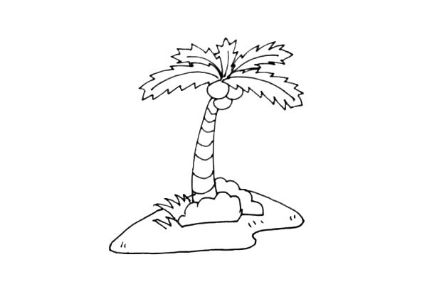 彩色椰子树简笔画图片 彩色椰子树怎么画