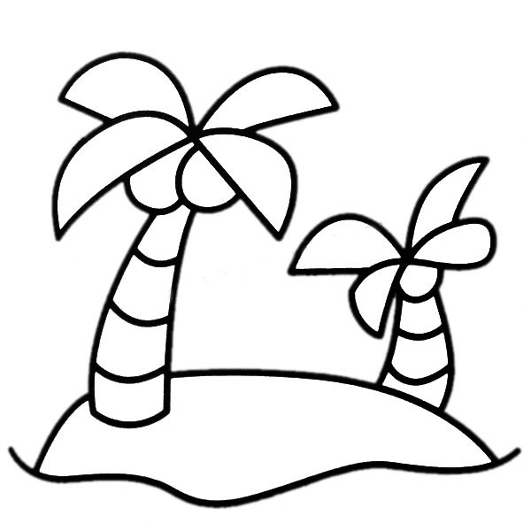 椰子树简笔画彩色图片是怎么画的