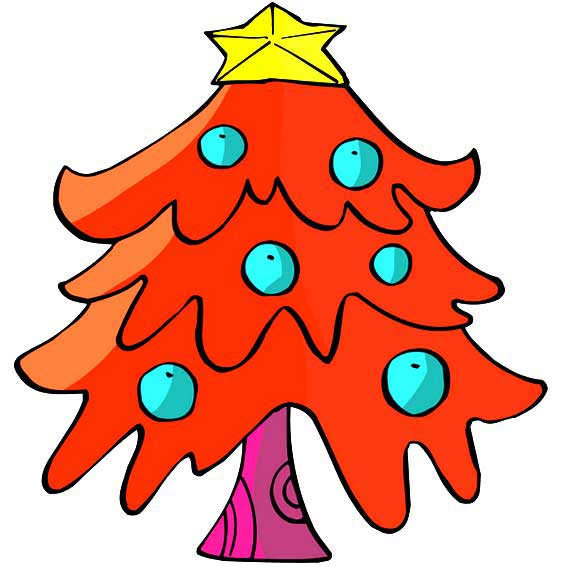 圣诞树简笔画彩色图片 圣诞树怎么画