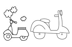 踏板摩托车简笔画图片 踏板摩托车怎么画