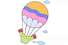 彩色热气球简笔画图片 彩色热气球怎么画