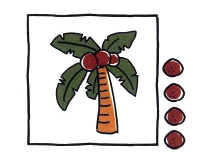 简单的椰子树简笔画图片怎么画