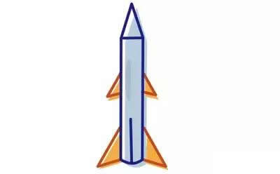 火箭+卫星简笔画彩色图片 火箭+卫星怎么画