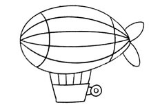 热气球飞行船简笔画图片 热气球飞行船怎么画