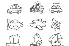 9种交通工具简笔画图片 9种交通工具怎么画