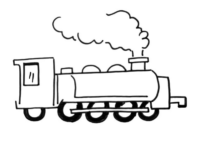 蒸汽小火车简笔画图片 蒸汽小火车怎么画