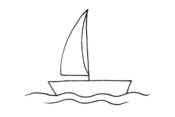 帆船简笔画步骤图教程及图片大全