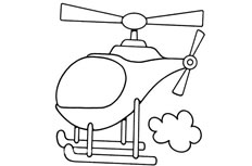 直升机交通工具的简笔画图片 直升机怎么画