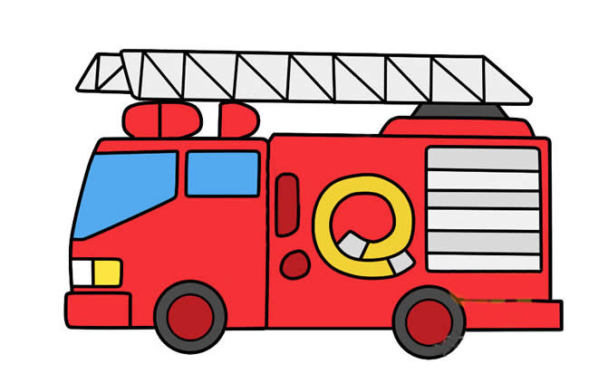 消防车简笔画图片 消防车怎么画