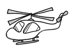 线描直升机简笔画图片怎么画