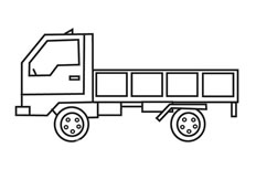 货运卡车简笔画图片 货运卡车怎么画