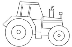 拖拉机简笔画图片 拖拉机怎么画