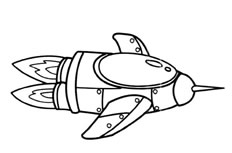 飞行的火箭简笔画图片怎么画