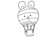 小兔子热气球简笔画图片 小兔子热气球怎么画