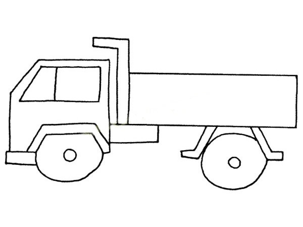 简单的大货车简笔画图片怎么画