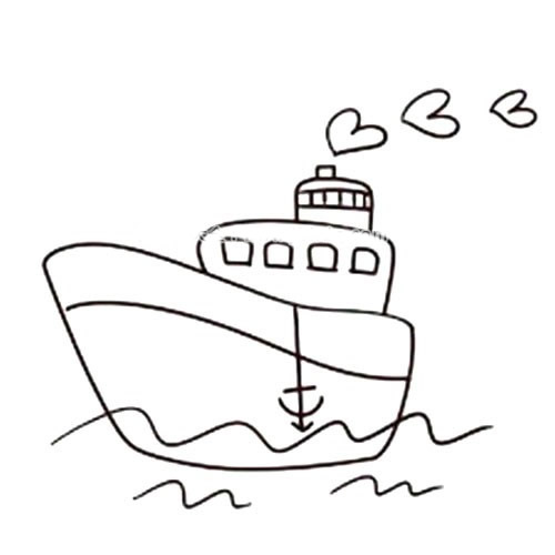 彩色轮船简笔画图片 轮船怎么画
