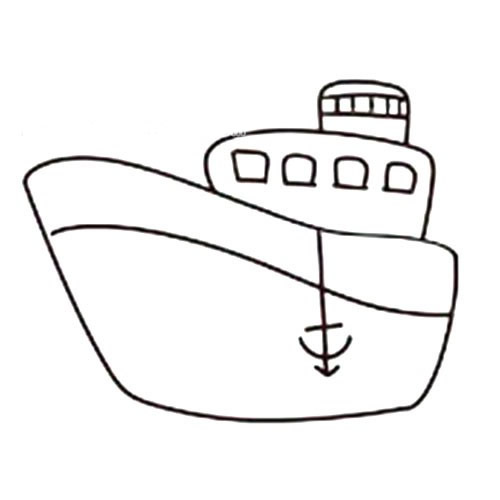 彩色轮船简笔画图片 轮船怎么画