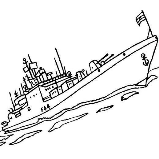 乘风破浪的巡洋舰简笔画图片 巡洋舰怎么画