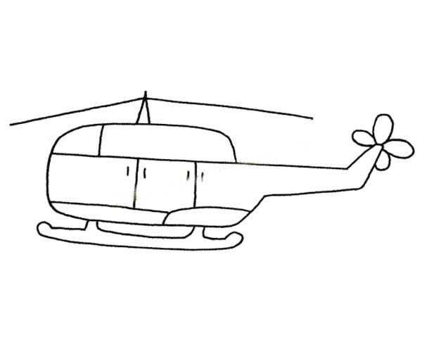 简单的直升飞机简笔画图片怎么画