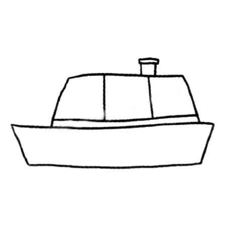 海面航行的轮船简笔画图片怎么画