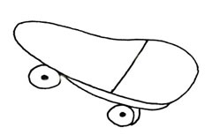 滑板简笔画图片 滑板怎么画