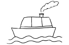 海面航行的轮船简笔画图片怎么画