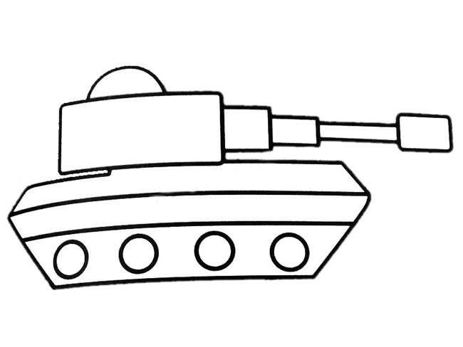 玩具坦克简笔画彩色图片 坦克怎么画