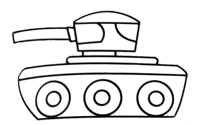 坦克简笔画彩色图片 坦克怎么画